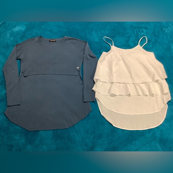 Twinset Simona Barbieri Wool High Low Sweater Cotton Ruffle Cami Set - Picture 1 of 15